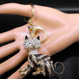 Crystal Cat Kitten Keychain Rhinestone Charm Bag Car Accessories Gift
