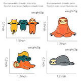 Sloth Enamel Pin Koala Cat Lapel Denim Jeans Cartoon Jewelry Gift