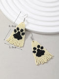 Bohemian Tassel Earrings with Seed Bead Woven Ethnic Jewelry