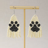 Bohemian Tassel Earrings with Seed Bead Woven Ethnic Jewelry