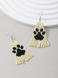 Bohemian Tassel Earrings with Seed Bead Woven Ethnic Jewelry