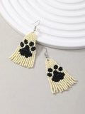 Bohemian Tassel Earrings with Seed Bead Woven Ethnic Jewelry