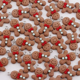 Gingerbread Man Charms Resin Pendants for DIY Jewelry