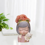 Girl Flower Pot Epoxy Resin Mold DIY Crafts Home Decoration