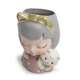 Girl Flower Pot Resin Mold Succulents Concrete Pot Silicone Mould