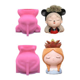 Girl Flowerpot Epoxy Resin Mold DIY Succulent Plant Pot Holder Mold