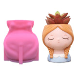 Girl Flowerpot Epoxy Resin Mold DIY Succulent Plant Pot Holder Mold