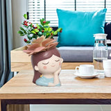 Girl Flowerpot Epoxy Resin Mold Succulents Plant Pot Silicone Mould