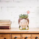 Girl Flowerpot Epoxy Resin Mold Succulents Plant Pot Silicone Mould DIY Crafts