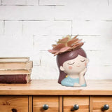 Girl Flowerpot Epoxy Resin Mold Succulents Plant Pot Silicone Mould