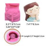 Girl Flowerpot Epoxy Resin Mold Succulents Plant Pot Silicone Mould