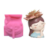 Girl Flowerpot Epoxy Resin Mold Succulents Plant Pot Silicone Mould