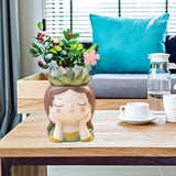 Girl Flowerpot Epoxy Resin Mold Succulents Plant Pot Silicone Mould DIY Crafts