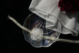 Girl Gauze Flower Pearl Neck Short Clavicle Chain Women Wedding Choker