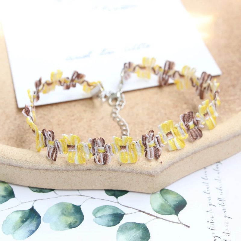 Girl Lace Fabric Clavicle Chain Collar Women Fine Temperament Necklaces