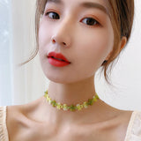 Fairy Lace Clavicle Chain Chiffon Fabric Sweet Choker Women Wedding Neck Chain