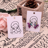 Girl Printed Earring Stand Card 5x7cm Jewelry Packaging
