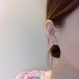Girl's Smiling Pearl Stud Earrings Christmas Jewelry