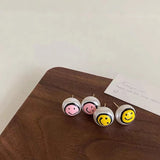 Girl's Smiling Pearl Stud Earrings Christmas Jewelry