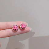 Girl's Smiling Pearl Stud Earrings Christmas Jewelry