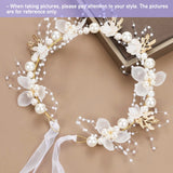 Bridal Flower Wreath Headband Pearl Hair Headdress