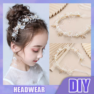 Bridal Flower Wreath Headband Pearl Hair Headdress
