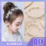 Bridal Flower Wreath Headband Pearl Hair Headdress