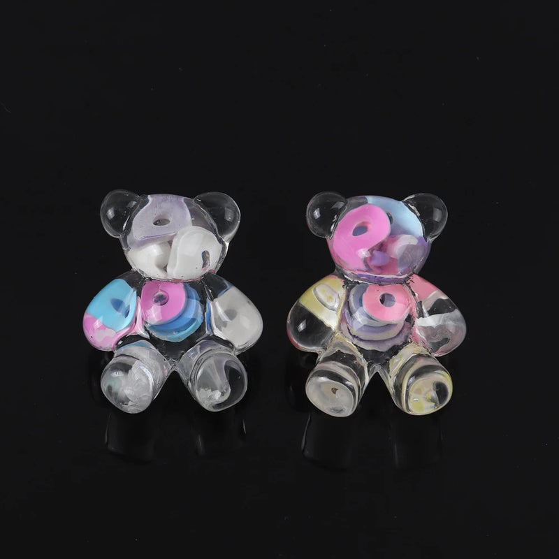 Clear Bear Stud Earring Resin Cartoon Animal Jewelry Gift