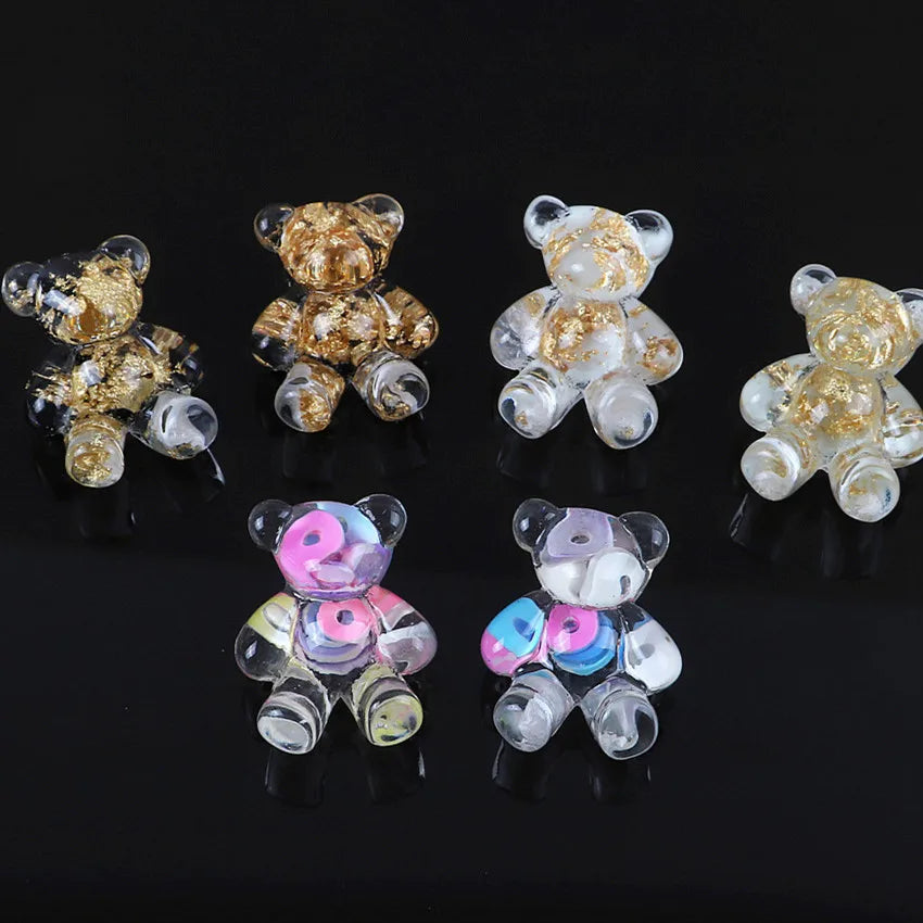 Clear Bear Stud Earring Resin Cartoon Animal Jewelry Gift