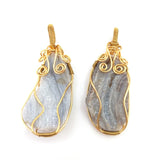 Natural Agate Wire Wrapped Pendant Charms