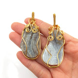 Natural Agate Wire Wrapped Pendant Charms