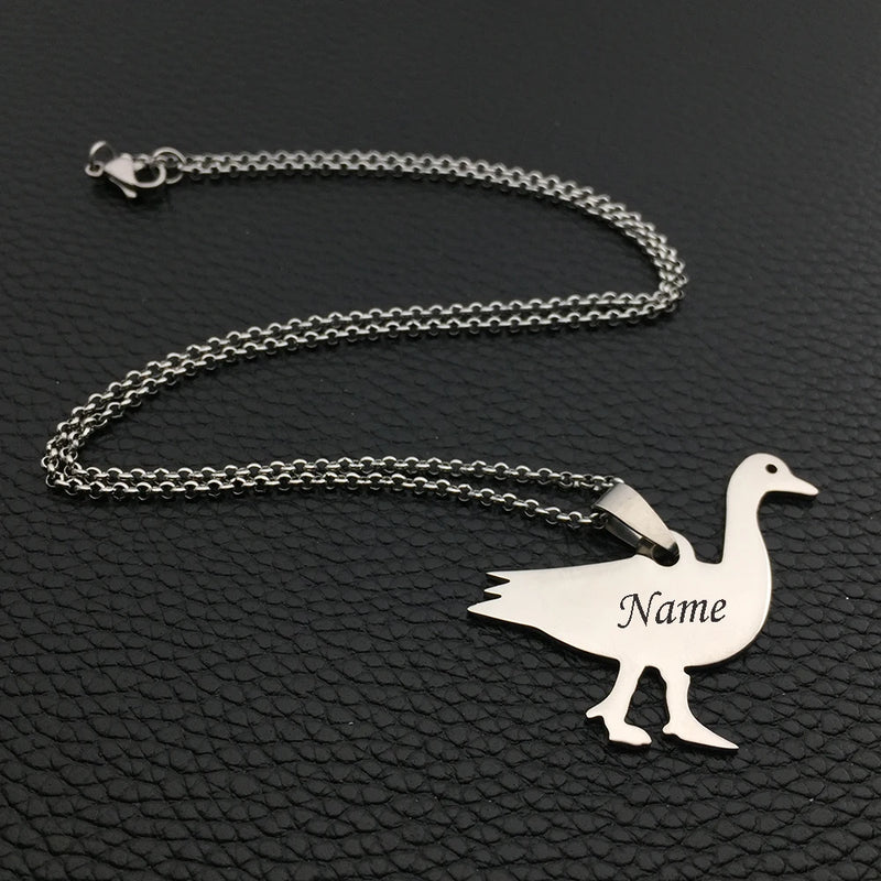 Custom Stainless Steel Goose Necklace - Men and Women Gift YP4078