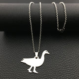 Custom Stainless Steel Goose Necklace - Men and Women Gift YP4078