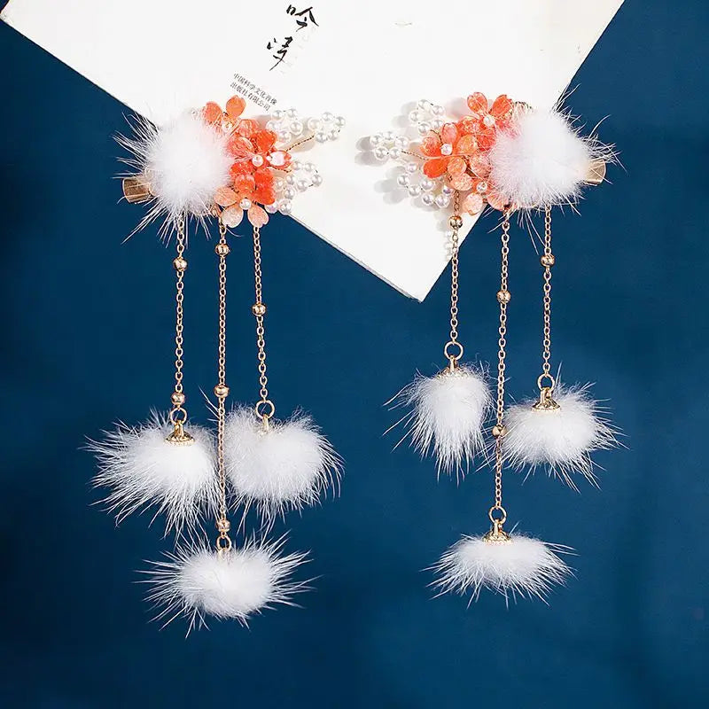 Flower Hanfu Hair Accessory Hairgrip for Girls Women