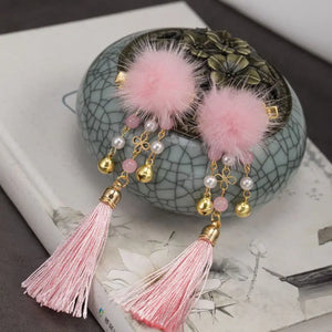 Girls Hanfu Hair Clips Vintage Hairclip Winter Hairpin with Tassel Gift