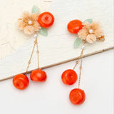 Peach Hanfu Hair Clips for Girls Vintage Hairpin