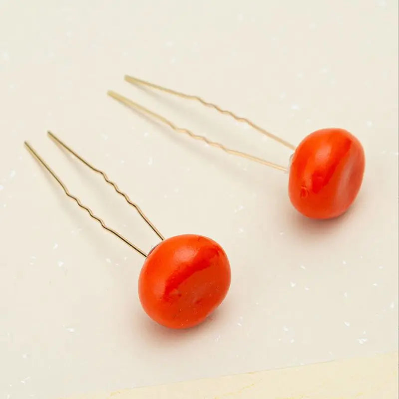 Peach Hanfu Hair Clips for Girls Vintage Hairpin