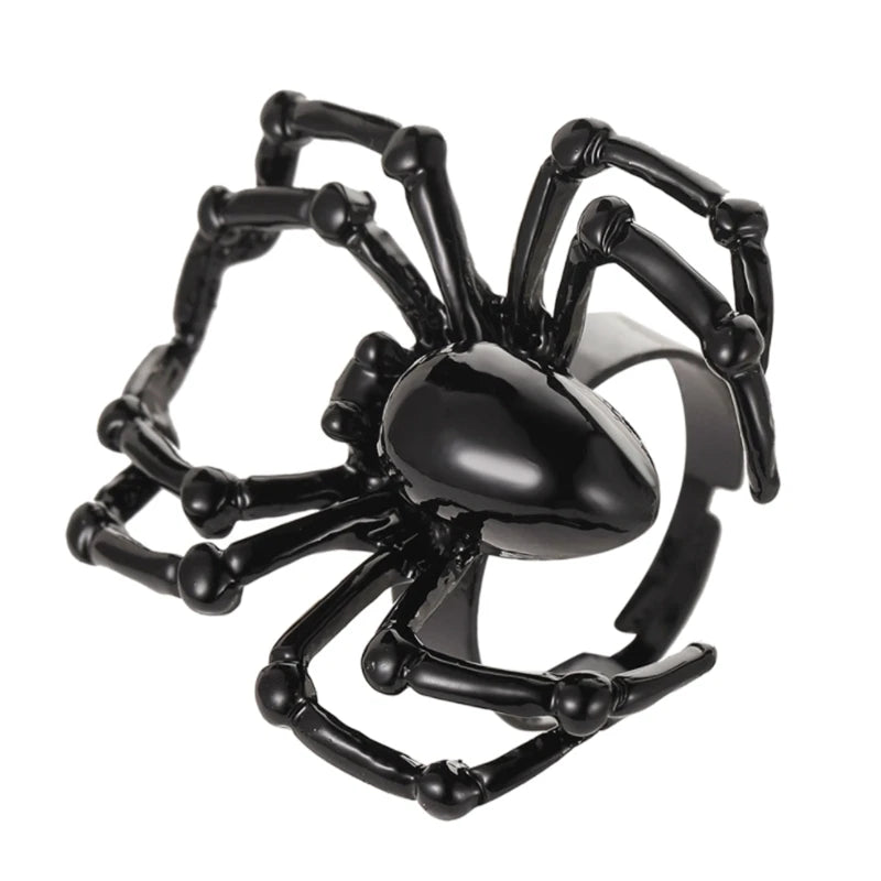 Halloween Bat Ring Adjustable Gothic Stretch Band Unisex Jewelry
