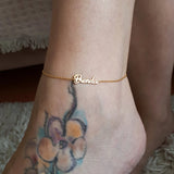Nameplate Anklet Personalized Leg Chain Stainless Steel Foot Jewelry