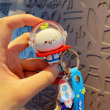 Long Grass Face Dumpling Doll Astronaut Keychain Cartoon Space Suit Pilot Keych