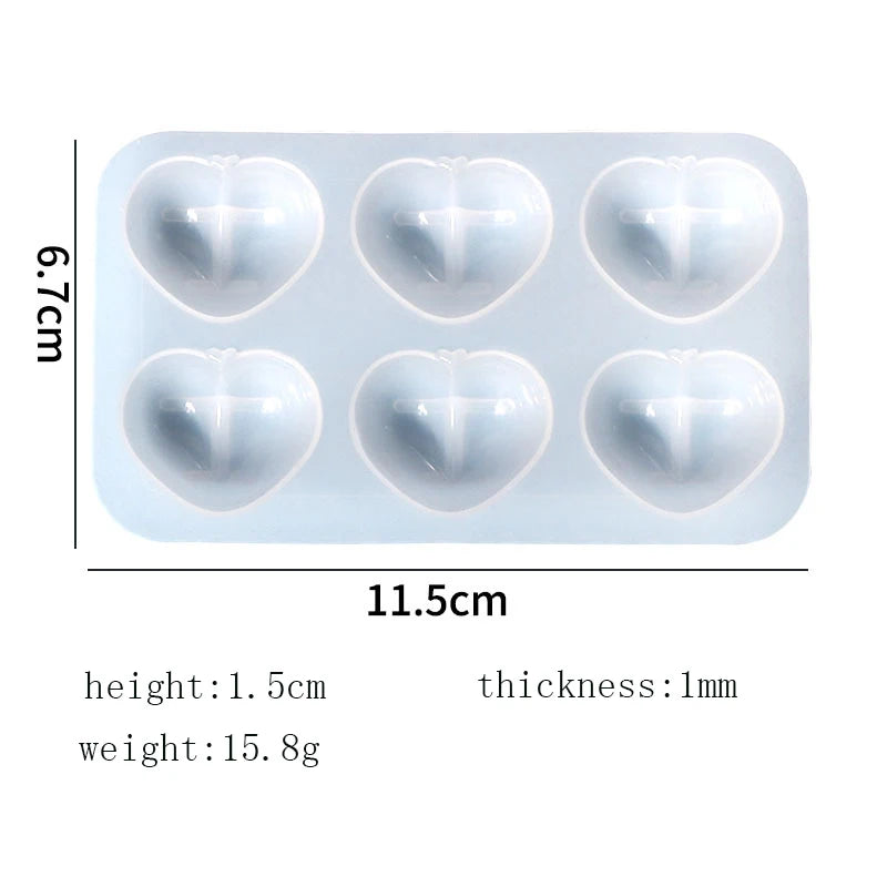Heart Butt Silicone Mold for DIY Jewelry Hairpin Keychain