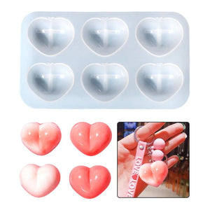 Heart Butt Silicone Mold for DIY Jewelry Hairpin Keychain