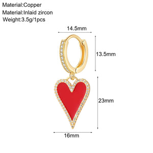 Heart Love Evil Eye Hoop Earrings for Women