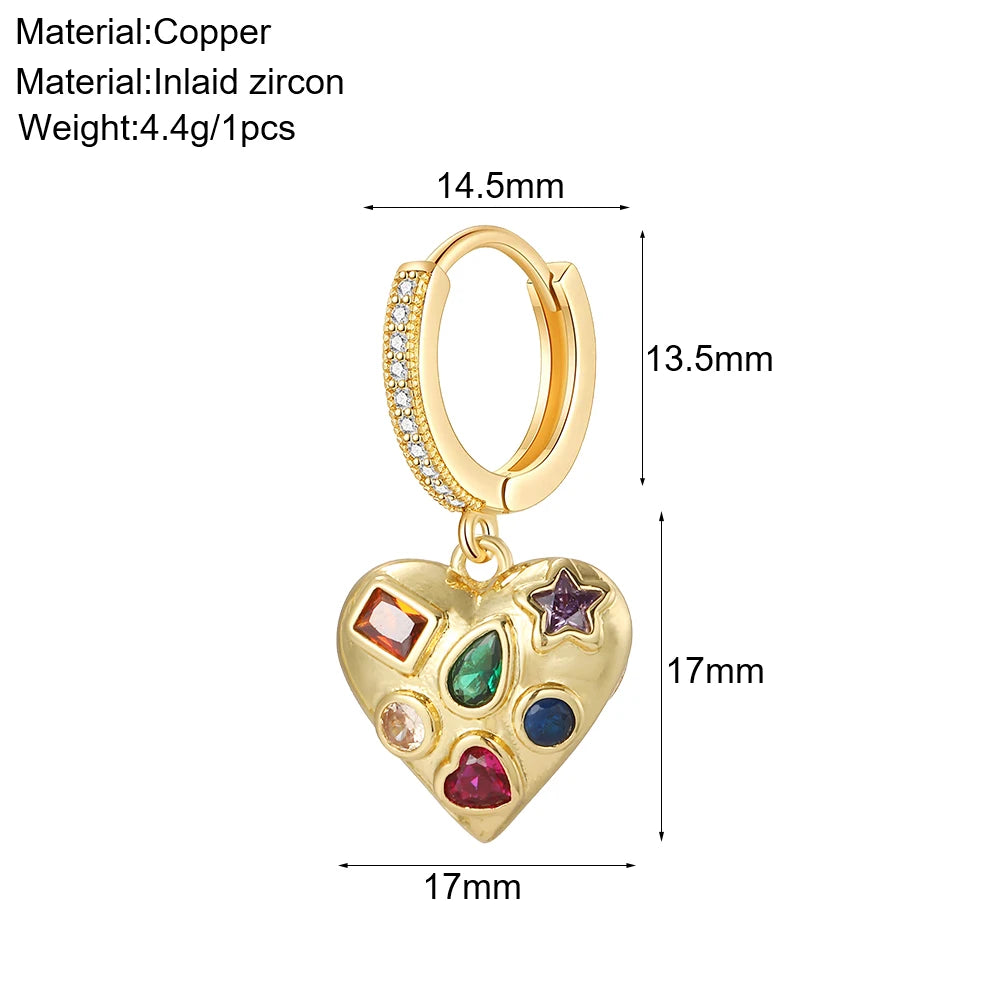 Heart Love Evil Eye Hoop Earrings for Women