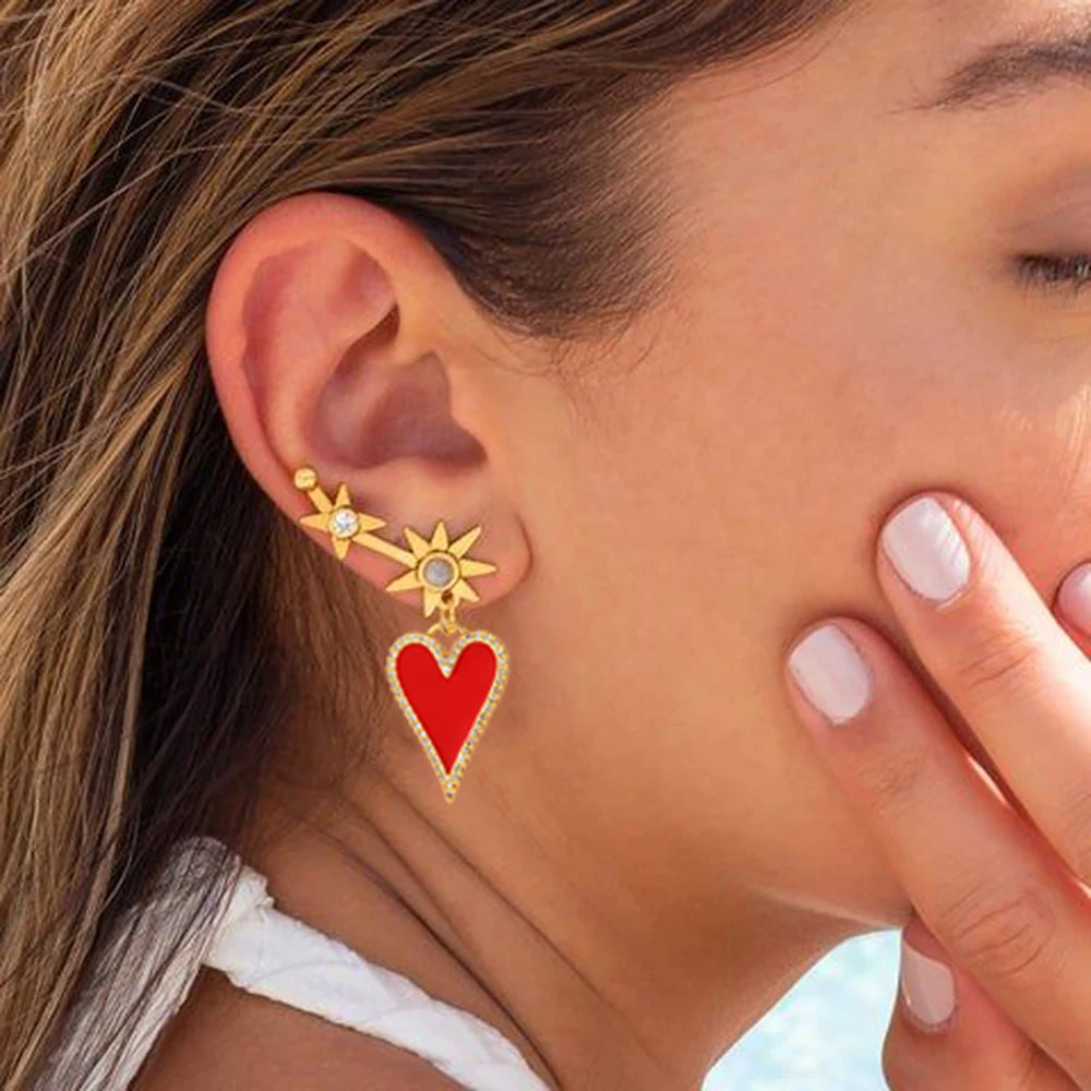 Heart Love Evil Eye Hoop Earrings for Women