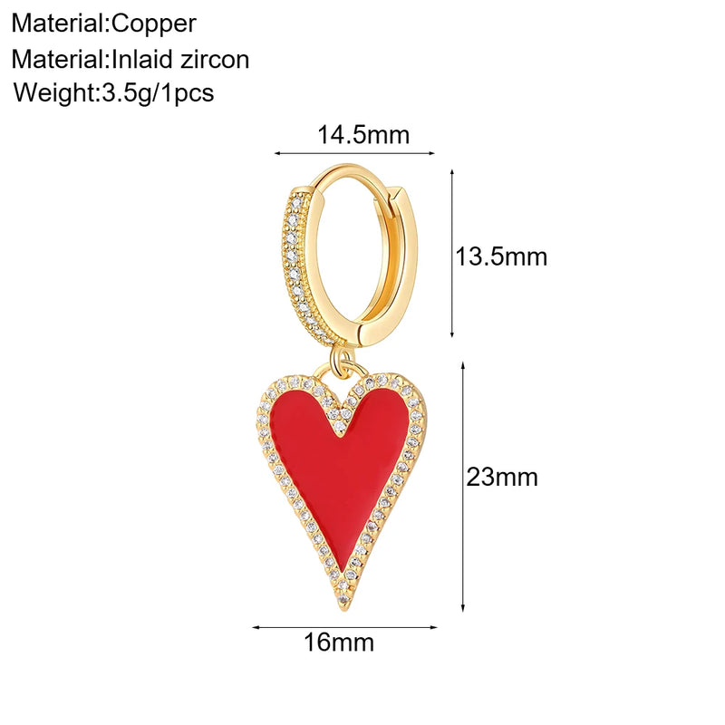 Heart Love Evil Eye Hoop Earrings for Women