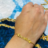 Heart Name Bracelet ID Stainless Steel Personalized Women