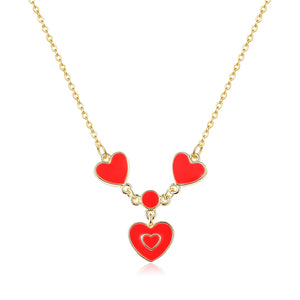 Heart Necklace Ink Charm Choker Rose Pendant Colorful Valentine