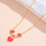 Heart Necklace Ink Charm Choker Rose Pendant Colorful Valentine