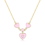 Heart Necklace Ink Charm Choker Rose Pendant Colorful Valentine